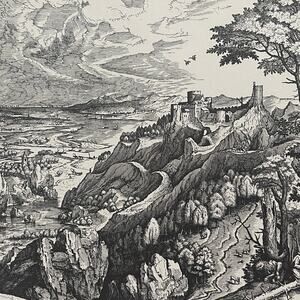 Pieter Bruegel, St Jerome in Wilderness, Engraving, Bookplate, Art~ 241229-WH 70